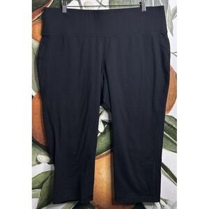 Livi Active Size 22/24 Cropped Black Wide Band Cotton Blend Pants
